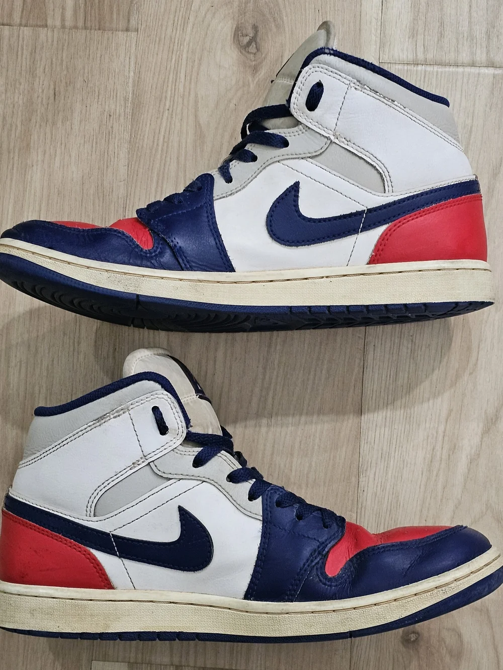 Jordan Mid Red White And Blue 4th Of July Sneakers 9.5